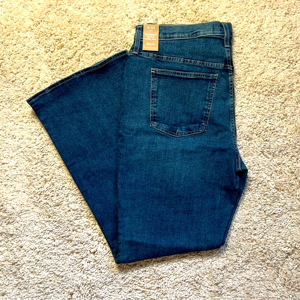 Madewell Perfect Vintage Flare Jeans medium Blue NWT Sz 33